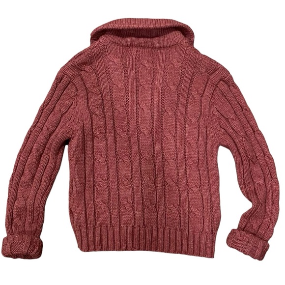 Vintage Bistro Knit Red Cardigan with Collar - Picture 2 of 8